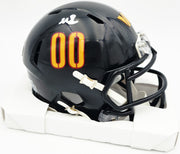Mike Sainristil Autographed Washington Commanders Black Alternate Speed Mini Helmet Beckett BAS Witness #4W083834