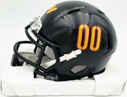 Mike Sainristil Autographed Washington Commanders Black Alternate Speed Mini Helmet Beckett BAS Witness #4W083834