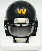 Mike Sainristil Autographed Washington Commanders Black Alternate Speed Mini Helmet Beckett BAS Witness #4W083834
