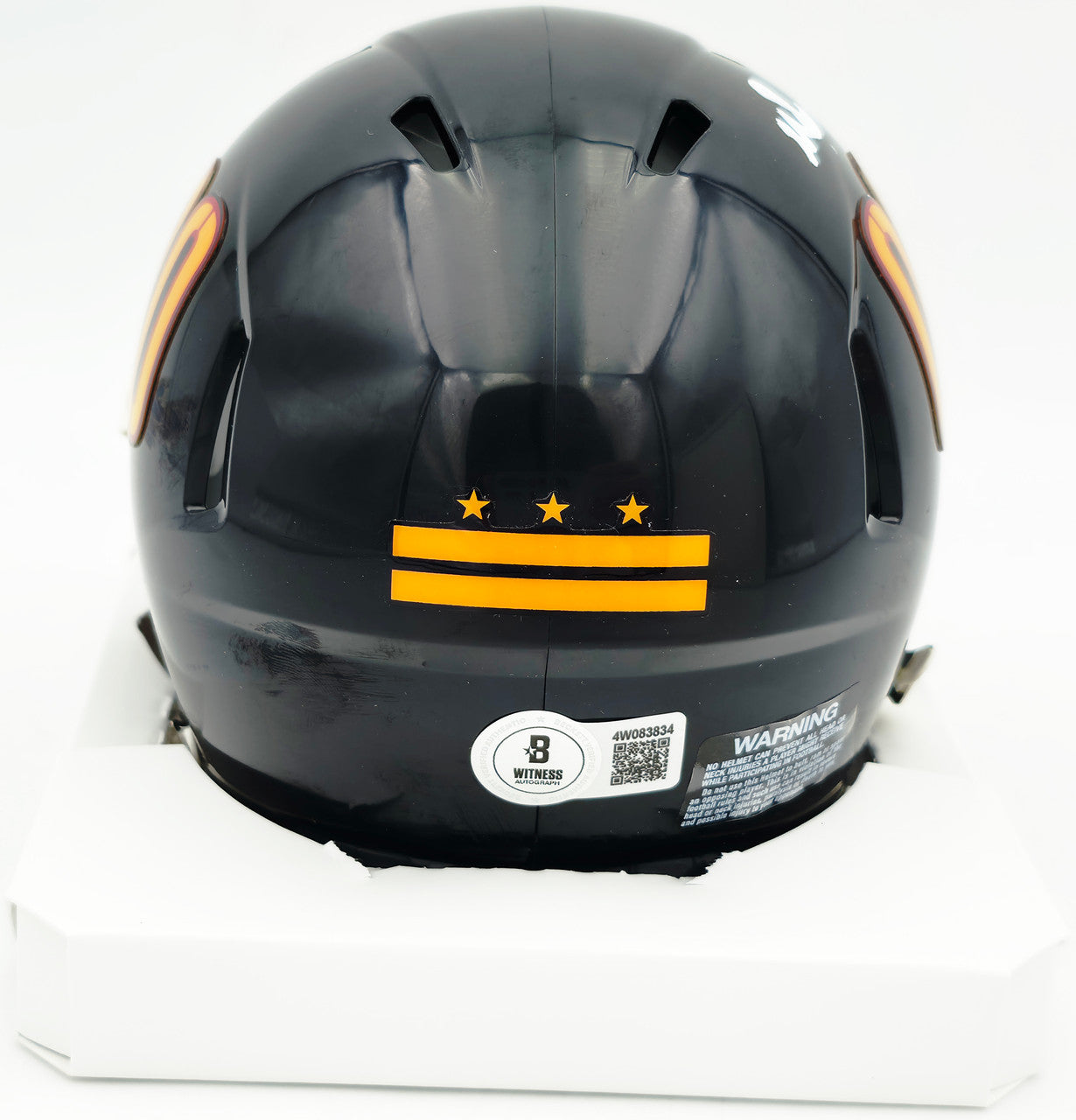 Mike Sainristil Autographed Washington Commanders Black Alternate Speed Mini Helmet Beckett BAS Witness #4W083834