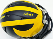 Mike Sainristil Autographed Michigan Wolverines Black Speed Mini Helmet "23 Nat'l Champs" Beckett BAS Witness #4W083686