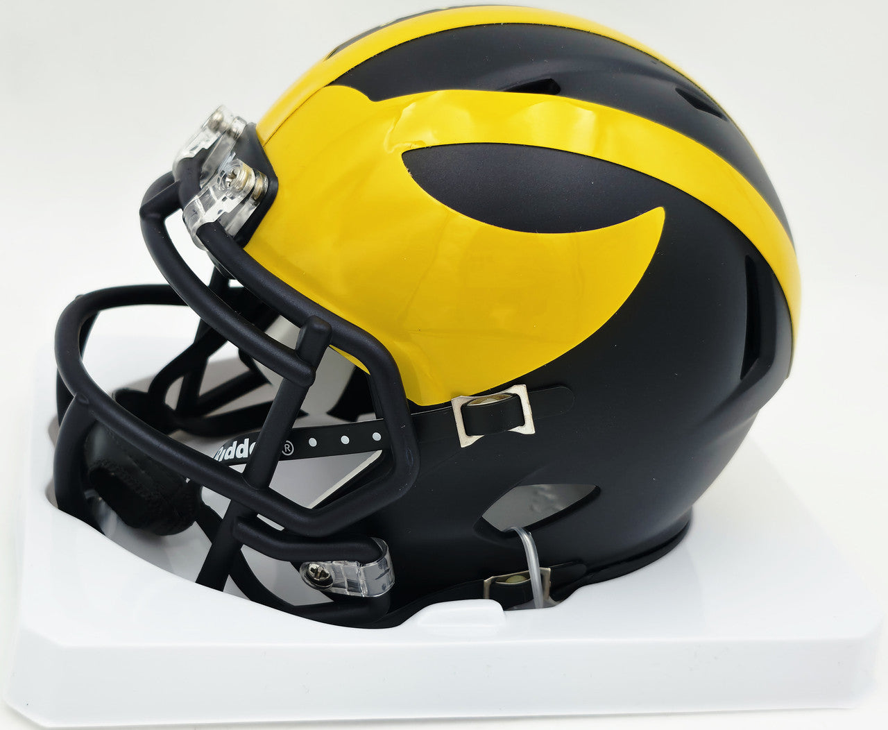 Mike Sainristil Autographed Michigan Wolverines Black Speed Mini Helmet "23 Nat'l Champs" Beckett BAS Witness #4W083686