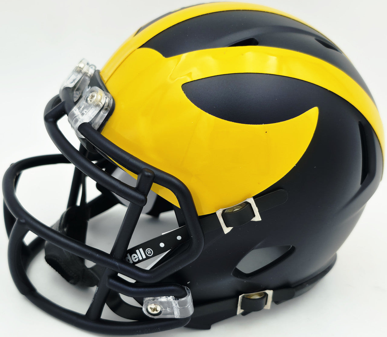 Mike Sainristil Autographed Michigan Wolverines Black Speed Mini Helmet "23 Nat'l Champs" Beckett BAS Witness #4W083651