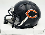 Mike Singletary Autographed Chicago Bears Blue Speed Mini Helmet (Smudged) Beckett BAS Witness #4W454907