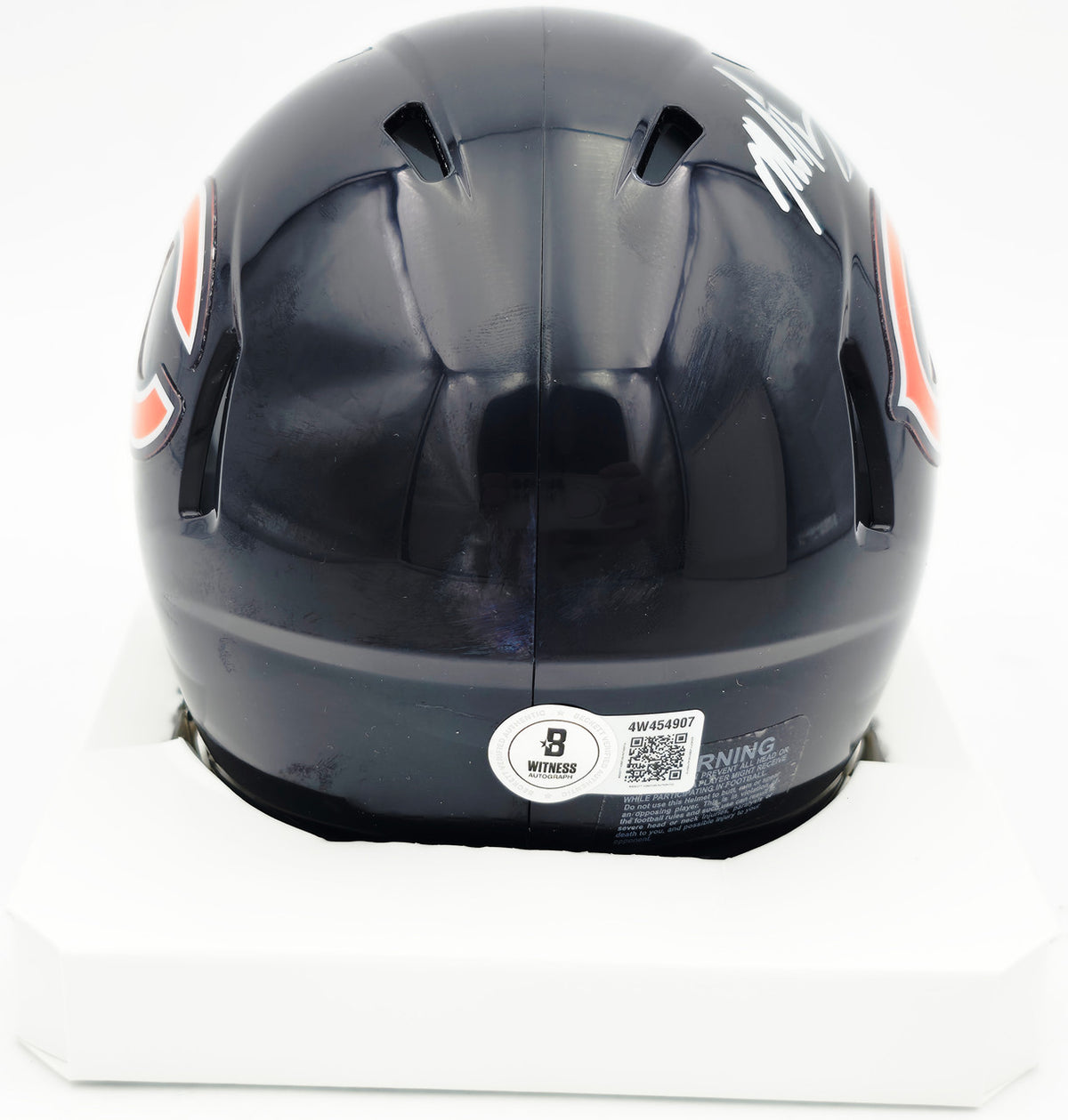 Mike Singletary Autographed Chicago Bears Blue Speed Mini Helmet (Smudged) Beckett BAS Witness #4W454907