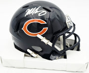 Mike Singletary Autographed Chicago Bears Blue Speed Mini Helmet (Smudged) Beckett BAS Witness #4W454914