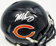 Mike Singletary Autographed Chicago Bears Blue Speed Mini Helmet (Smudged) Beckett BAS Witness #4W454914