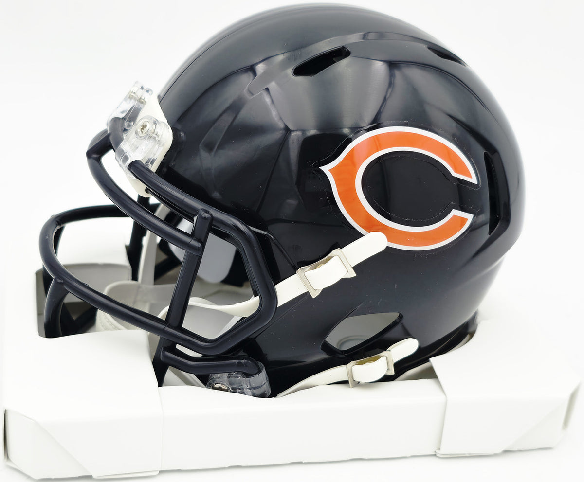 Mike Singletary Autographed Chicago Bears Blue Speed Mini Helmet (Smudged) Beckett BAS Witness #4W454914