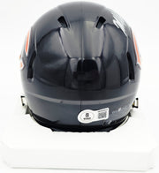 Mike Singletary Autographed Chicago Bears Blue Speed Mini Helmet (Smudged) Beckett BAS Witness #4W454914