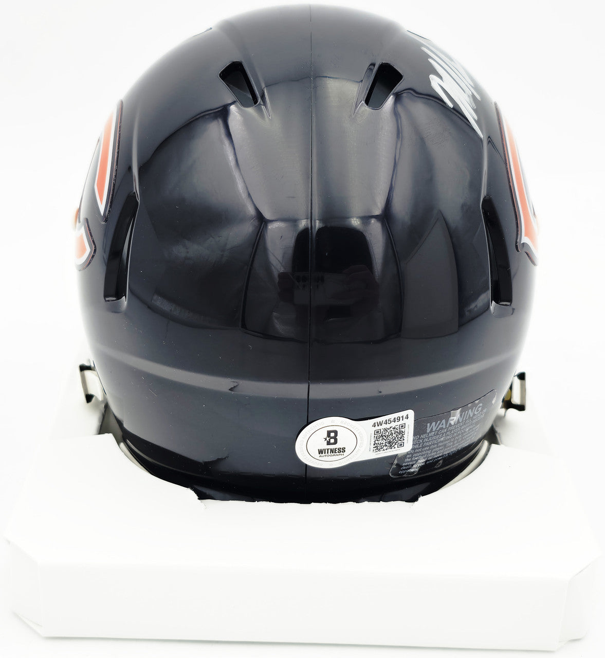 Mike Singletary Autographed Chicago Bears Blue Speed Mini Helmet (Smudged) Beckett BAS Witness #4W454914
