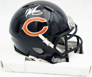 Mike Singletary Autographed Chicago Bears Blue Speed Mini Helmet (Smudged) Beckett BAS Witness #4W454900