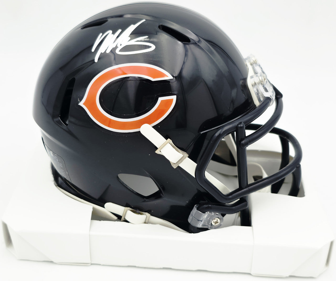 Mike Singletary Autographed Chicago Bears Blue Speed Mini Helmet (Smudged) Beckett BAS Witness #4W454900