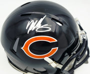 Mike Singletary Autographed Chicago Bears Blue Speed Mini Helmet (Smudged) Beckett BAS Witness #4W454900