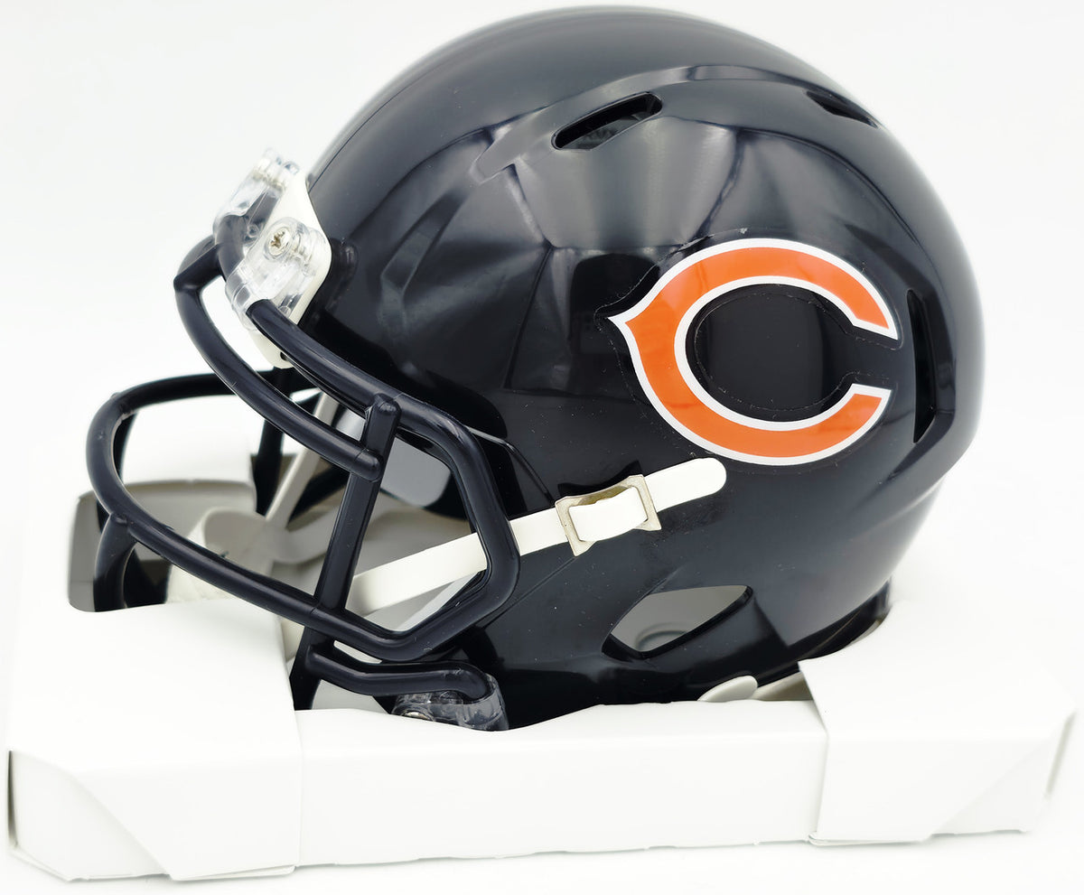 Mike Singletary Autographed Chicago Bears Blue Speed Mini Helmet (Smudged) Beckett BAS Witness #4W454900