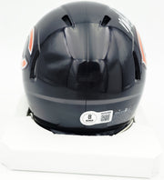 Mike Singletary Autographed Chicago Bears Blue Speed Mini Helmet (Smudged) Beckett BAS Witness #4W454900