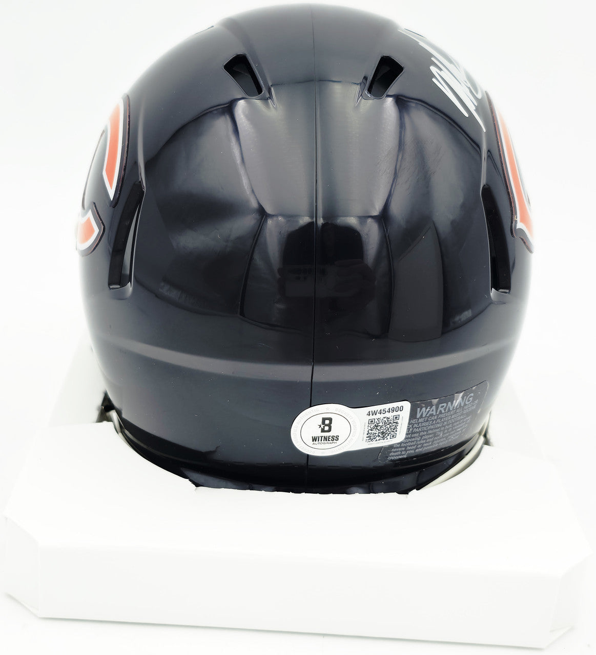 Mike Singletary Autographed Chicago Bears Blue Speed Mini Helmet (Smudged) Beckett BAS Witness #4W454900