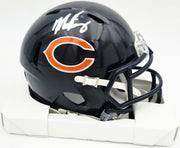 Mike Singletary Autographed Chicago Bears Blue Speed Mini Helmet (Smudged) Beckett BAS Witness #4W454922