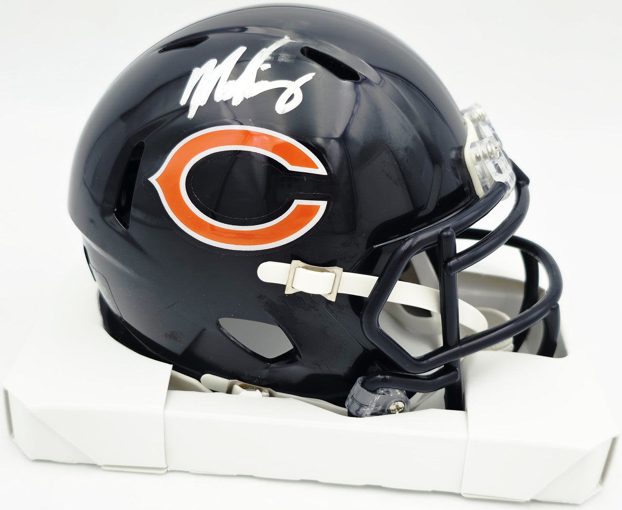 Mike Singletary Autographed Chicago Bears Blue Speed Mini Helmet (Smudged) Beckett BAS Witness #4W454922