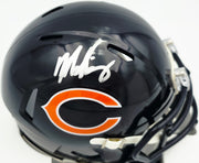 Mike Singletary Autographed Chicago Bears Blue Speed Mini Helmet (Smudged) Beckett BAS Witness #4W454922