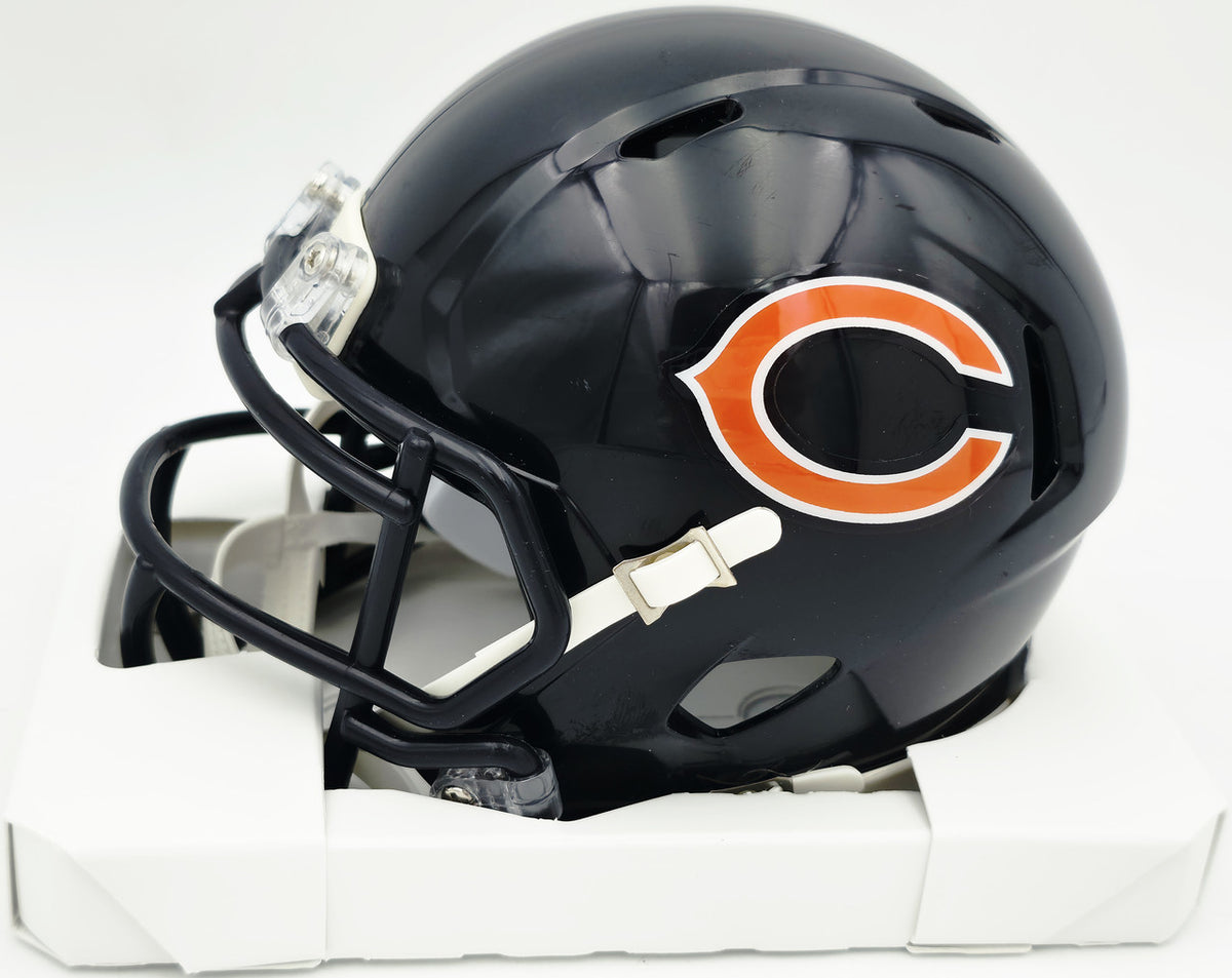 Mike Singletary Autographed Chicago Bears Blue Speed Mini Helmet (Smudged) Beckett BAS Witness #4W454922