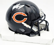 Mike Singletary Autographed Chicago Bears Blue Speed Mini Helmet (Smudged) Beckett BAS Witness #4W454940