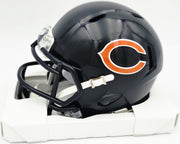 Mike Singletary Autographed Chicago Bears Blue Speed Mini Helmet (Smudged) Beckett BAS Witness #4W454940