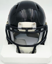 Mike Singletary Autographed Chicago Bears Blue Speed Mini Helmet (Smudged) Beckett BAS Witness #4W454940