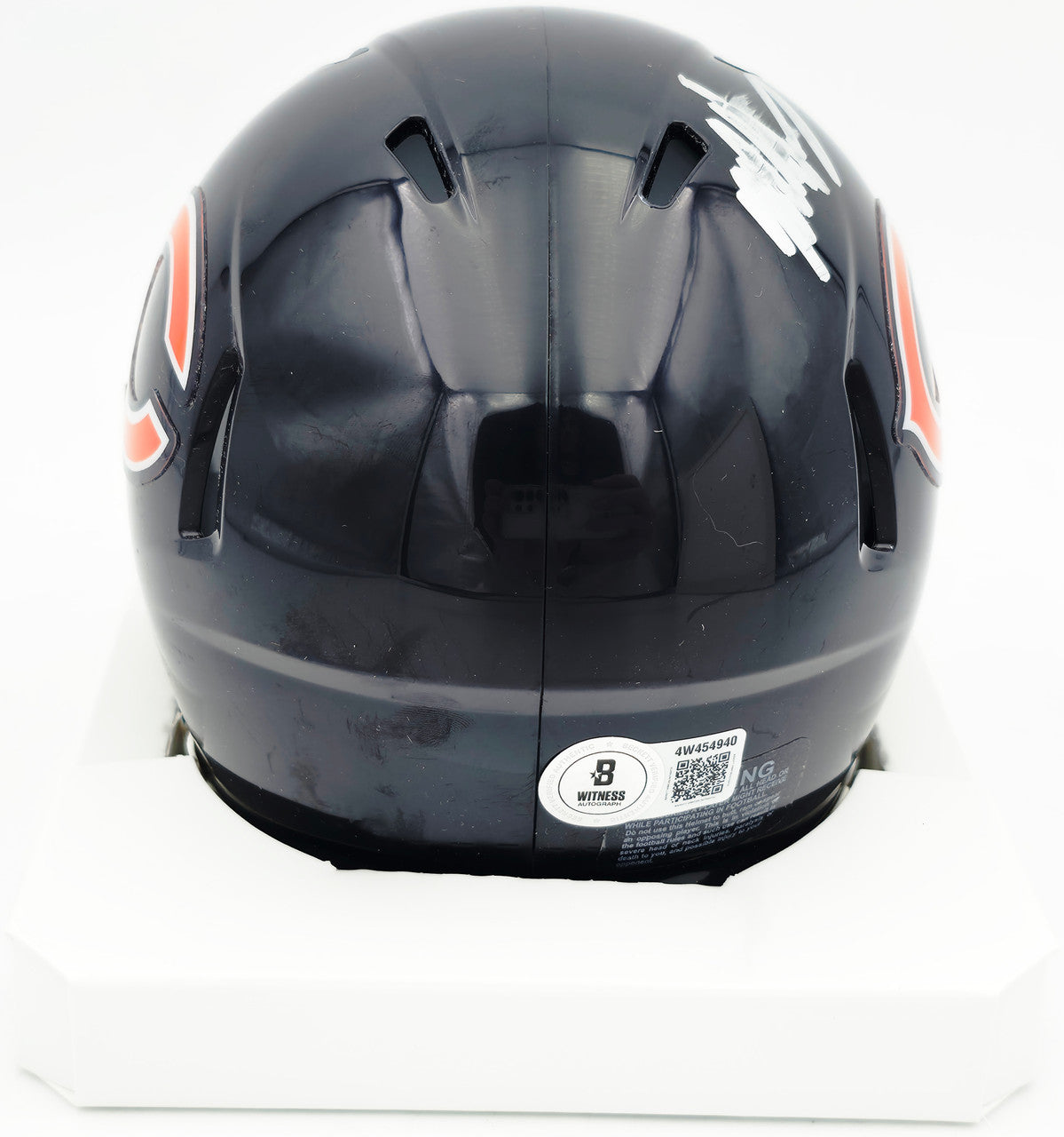 Mike Singletary Autographed Chicago Bears Blue Speed Mini Helmet (Smudged) Beckett BAS Witness #4W454940
