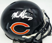 Mike Singletary Autographed Chicago Bears Blue Speed Mini Helmet (Smudged) Beckett BAS Witness #4W454917