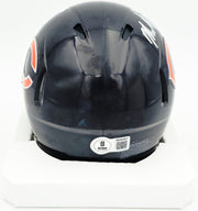 Mike Singletary Autographed Chicago Bears Blue Speed Mini Helmet (Smudged) Beckett BAS Witness #4W454917
