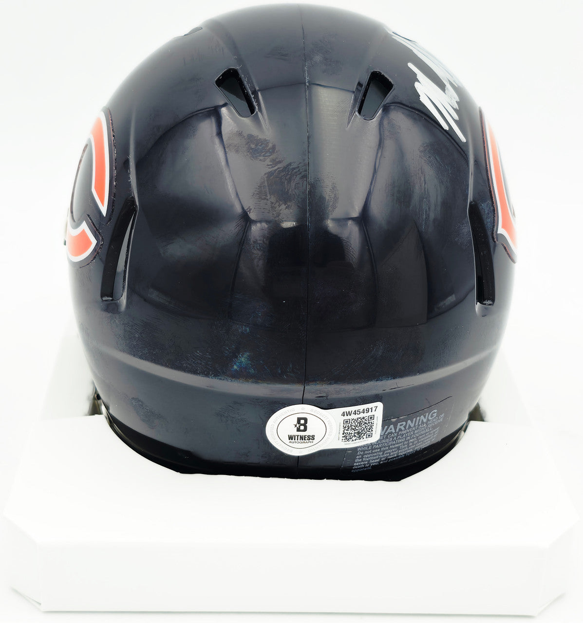 Mike Singletary Autographed Chicago Bears Blue Speed Mini Helmet (Smudged) Beckett BAS Witness #4W454917