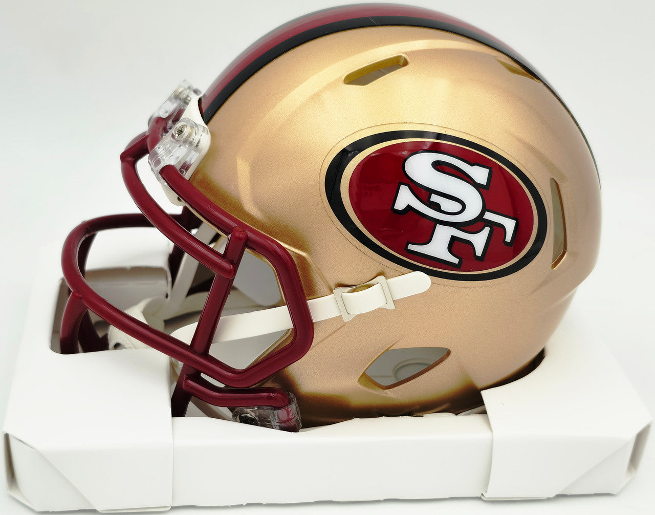 Mike Singletary Autographed San Francisco 49ers Gold Speed Mini Helmet (Smudged) Beckett BAS Witness #4W454638