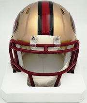 Mike Singletary Autographed San Francisco 49ers Gold Speed Mini Helmet (Smudged) Beckett BAS Witness #4W454638