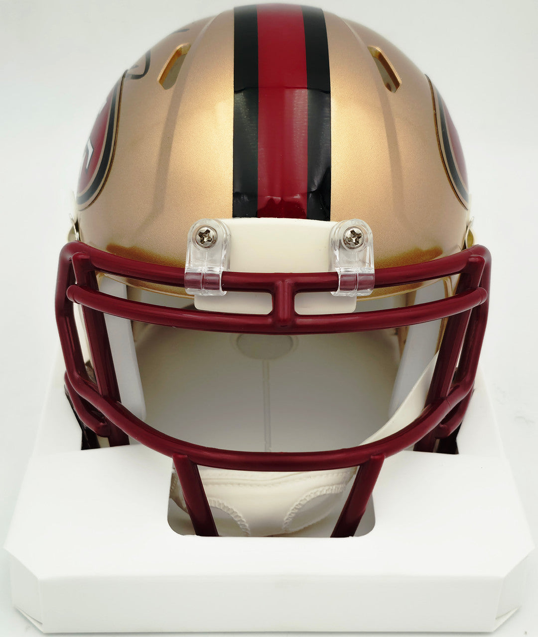 Mike Singletary Autographed San Francisco 49ers Gold Speed Mini Helmet (Smudged) Beckett BAS Witness #4W454638