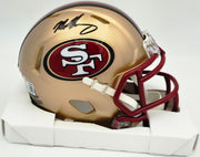 Mike Singletary Autographed San Francisco 49ers Gold Speed Mini Helmet (Smudged) Beckett BAS Witness #4W454644