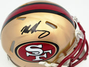 Mike Singletary Autographed San Francisco 49ers Gold Speed Mini Helmet (Smudged) Beckett BAS Witness #4W454644