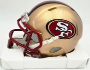 Mike Singletary Autographed San Francisco 49ers Gold Speed Mini Helmet (Smudged) Beckett BAS Witness #4W454644
