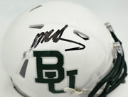 Mike Singletary Autographed Baylor Bears White Speed Mini Helmet (Smudged) Beckett BAS Witness #4W454736