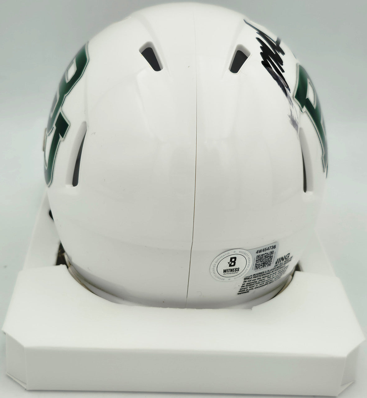 Mike Singletary Autographed Baylor Bears White Speed Mini Helmet (Smudged) Beckett BAS Witness #4W454736