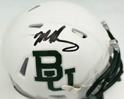 Mike Singletary Autographed Baylor Bears White Speed Mini Helmet (Smudged) Beckett BAS Witness #4W454775
