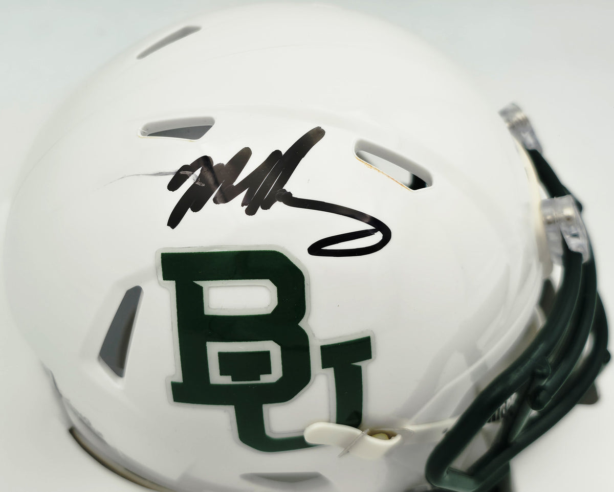Mike Singletary Autographed Baylor Bears White Speed Mini Helmet (Smudged) Beckett BAS Witness #4W454775