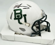 Mike Singletary Autographed Baylor Bears White Speed Mini Helmet (Smudged) Beckett BAS Witness #4W454764