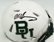 Mike Singletary Autographed Baylor Bears White Speed Mini Helmet (Smudged) Beckett BAS Witness #4W454764