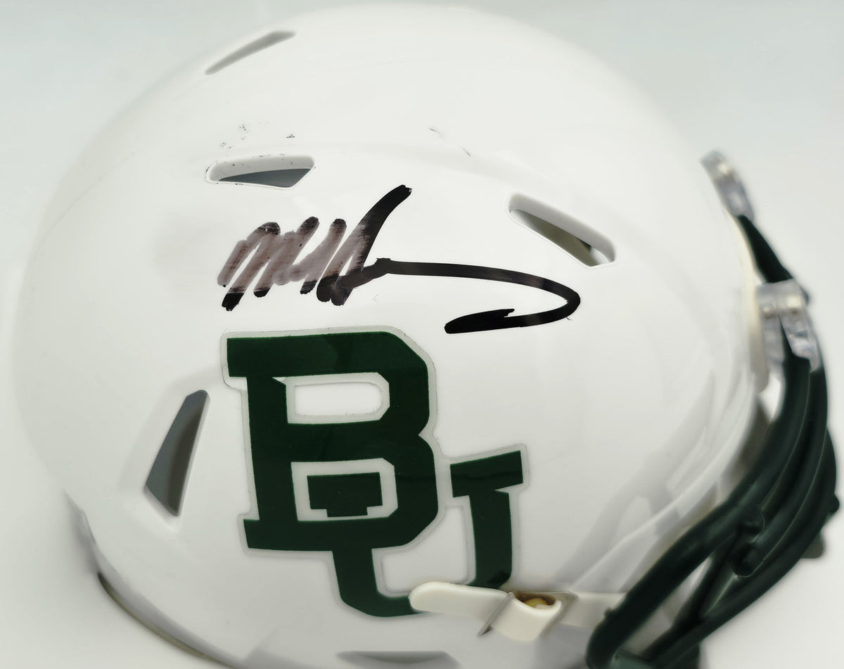 Mike Singletary Autographed Baylor Bears White Speed Mini Helmet (Smudged) Beckett BAS Witness #4W454764