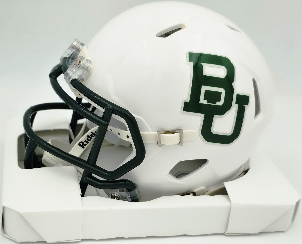 Mike Singletary Autographed Baylor Bears White Speed Mini Helmet (Smudged) Beckett BAS Witness #4W454764