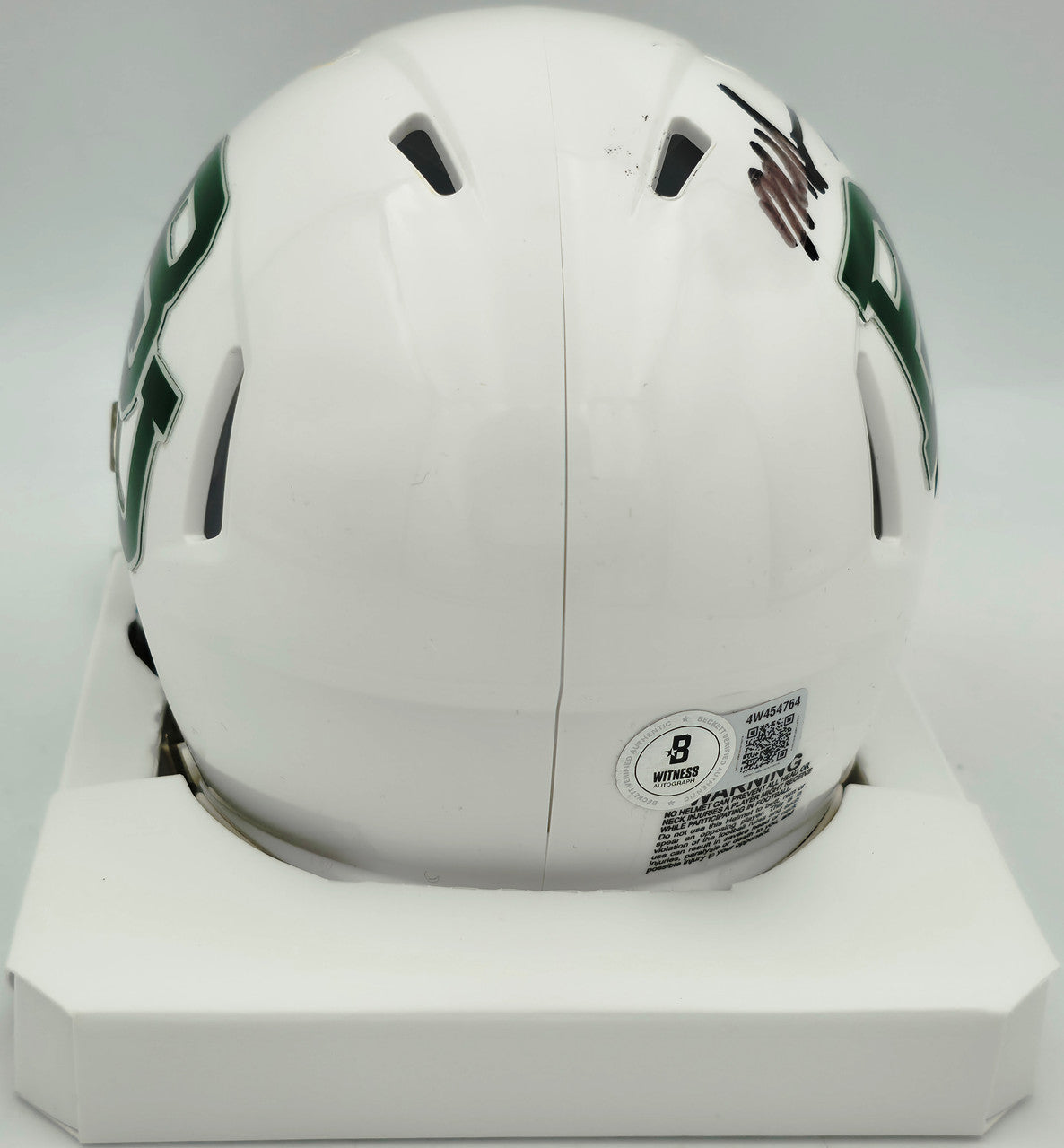 Mike Singletary Autographed Baylor Bears White Speed Mini Helmet (Smudged) Beckett BAS Witness #4W454764