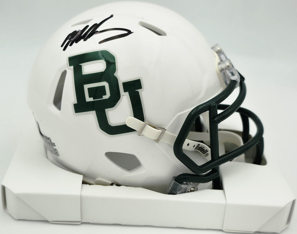 Mike Singletary Autographed Baylor Bears White Speed Mini Helmet (Smudged) Beckett BAS Witness #4W454821