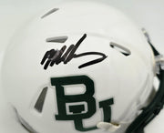 Mike Singletary Autographed Baylor Bears White Speed Mini Helmet (Smudged) Beckett BAS Witness #4W454821