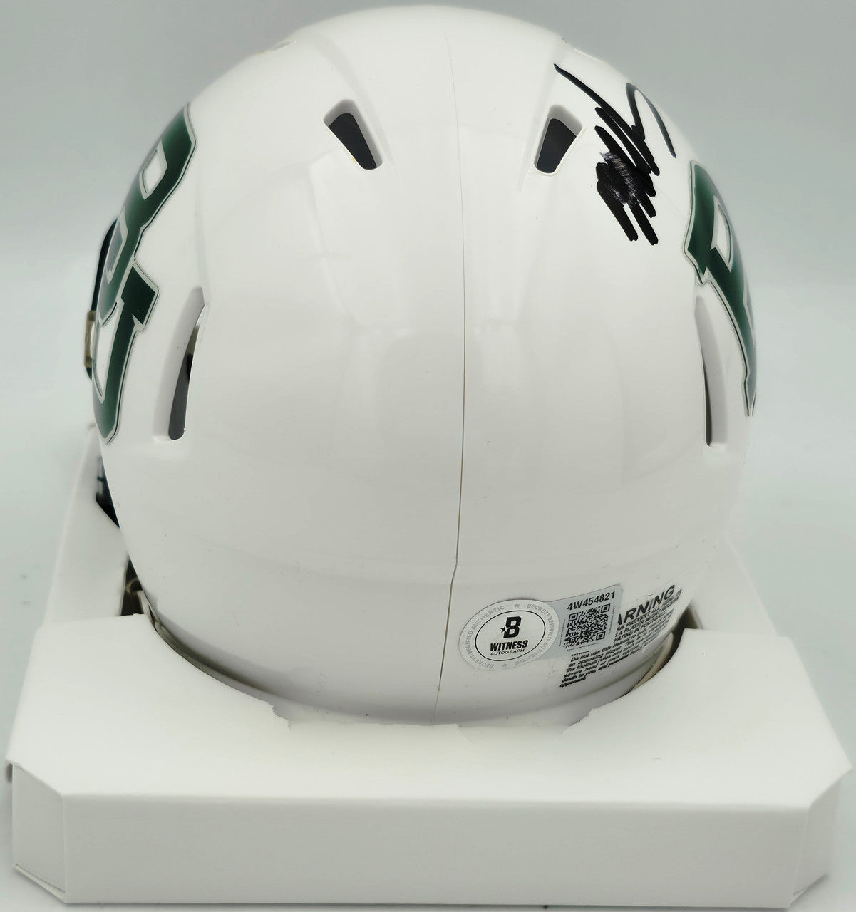 Mike Singletary Autographed Baylor Bears White Speed Mini Helmet (Smudged) Beckett BAS Witness #4W454821