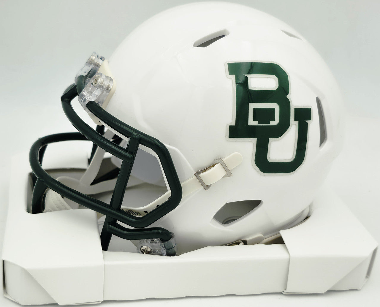 Mike Singletary Autographed Baylor Bears White Speed Mini Helmet (Smudged) Beckett BAS Witness #4W454750